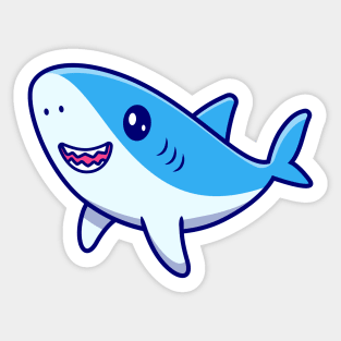 Cute Shark Swimming Sticker